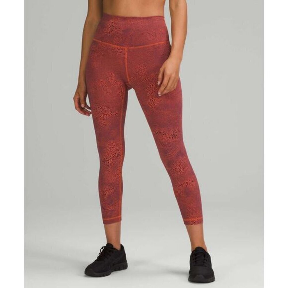 Lululemon Wunder Train High-Rise Crop 23" In Crackle Glaze Vintage Size 6